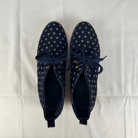 Boden Polka Dot Suede Desert‎ Boots Women’s Size 8 Navy Blue Lace Up Ankle Shoes - Picture 10 of 16